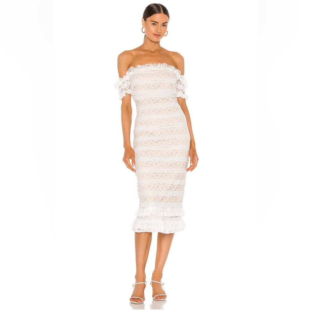 NWT Likely Milaro Lace Midi Dress in Ivory, size 4